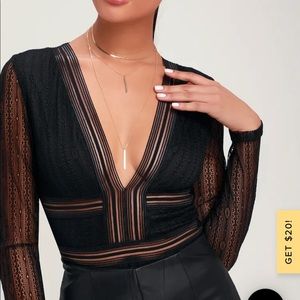 NWT Lulu’s black bodysuit